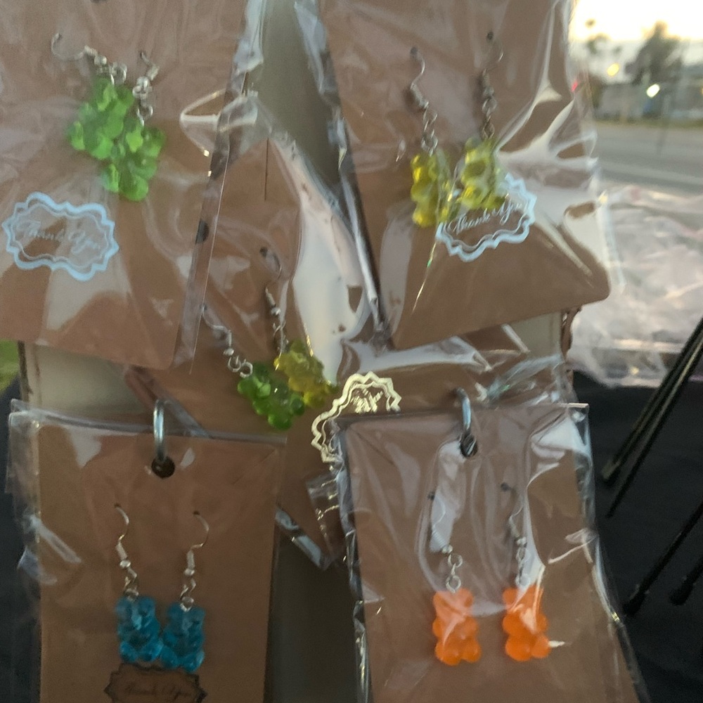 Gummy bear earrings Resin